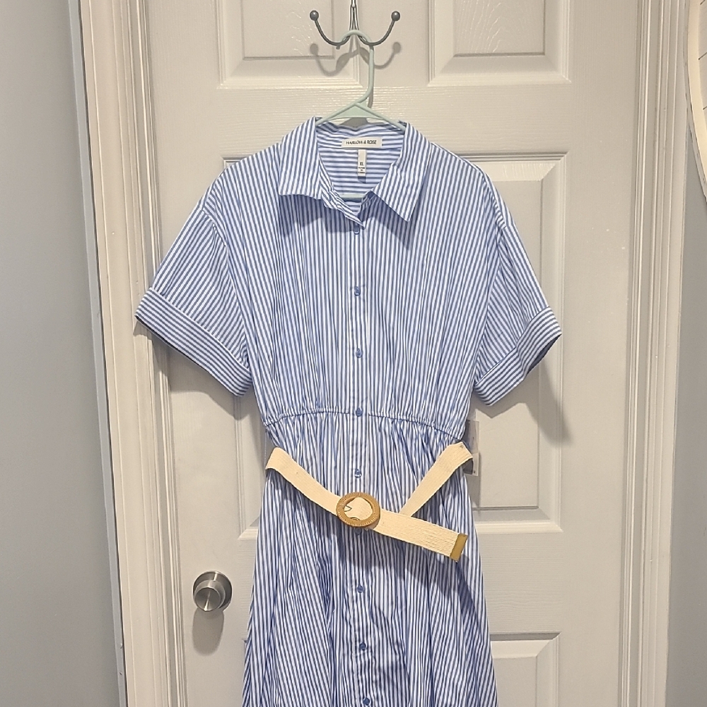 Harlow Blue and White Striped Dress